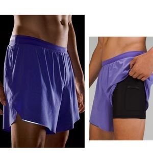 Lululemon Fast and Free Lined Short 6" In Charged Indigo Size XXL.